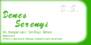 denes serenyi business card